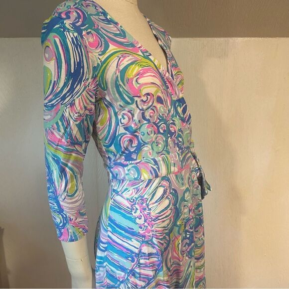 Lilly Pulitzer Emilia Wrap Dress in Multi Guilty Pleasure Print - Picture 8 of 11